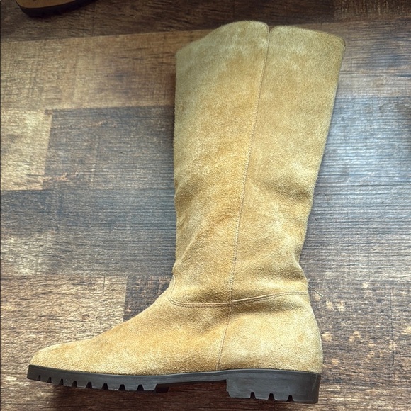 Liz Claiborne Leather Tan Suede Mid-Calf Boots - Picture 4 of 9